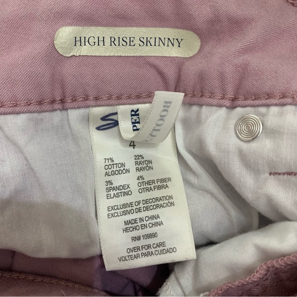 Seven7 Womens High Rise Skinny Jeans, Mauve Shadow Size 4 - Picture 6 of 7